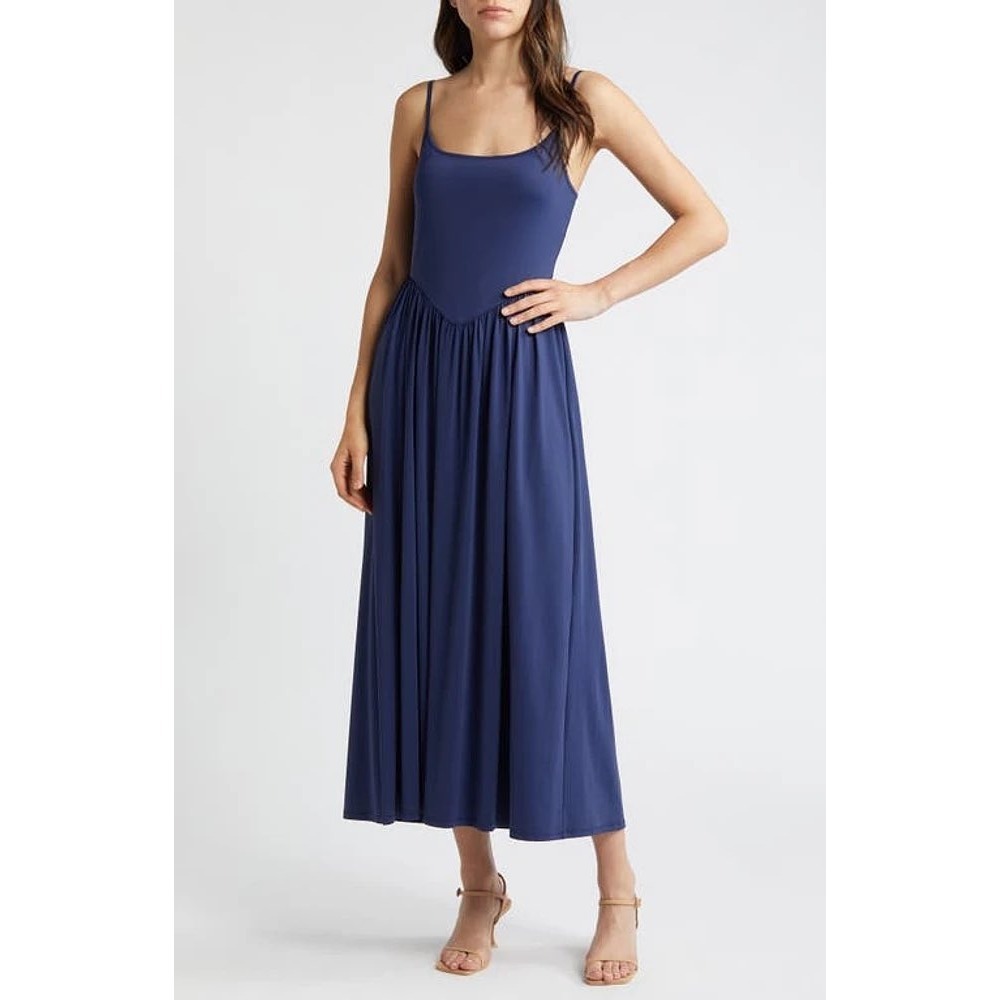NEW Charles Henry‎ Cami Midi Dress Navy Blue Sleeveless Casual Sundress XS NWT